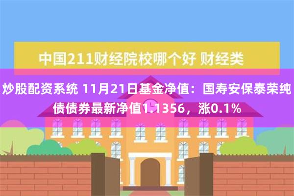 炒股配资系统 11月21日基金净值：国寿安保泰荣纯债债券最新净值1.1356，涨0.1%