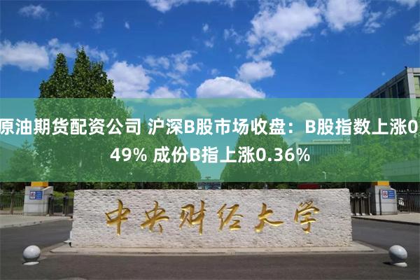 原油期货配资公司 沪深B股市场收盘：B股指数上涨0.49% 成份B指上涨0.36%